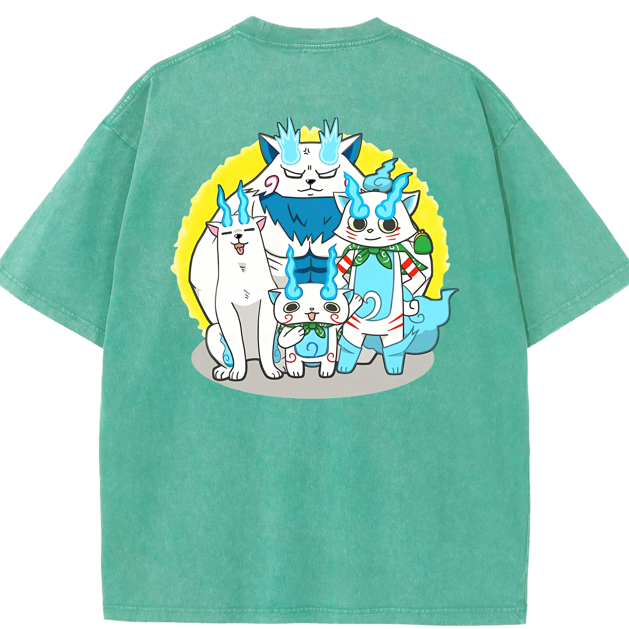 （画像用） 妖怪ウォッチ Yo-kai Watch 綿100% ヴィンテージ風 半袖Tシャツ（背面プリント）